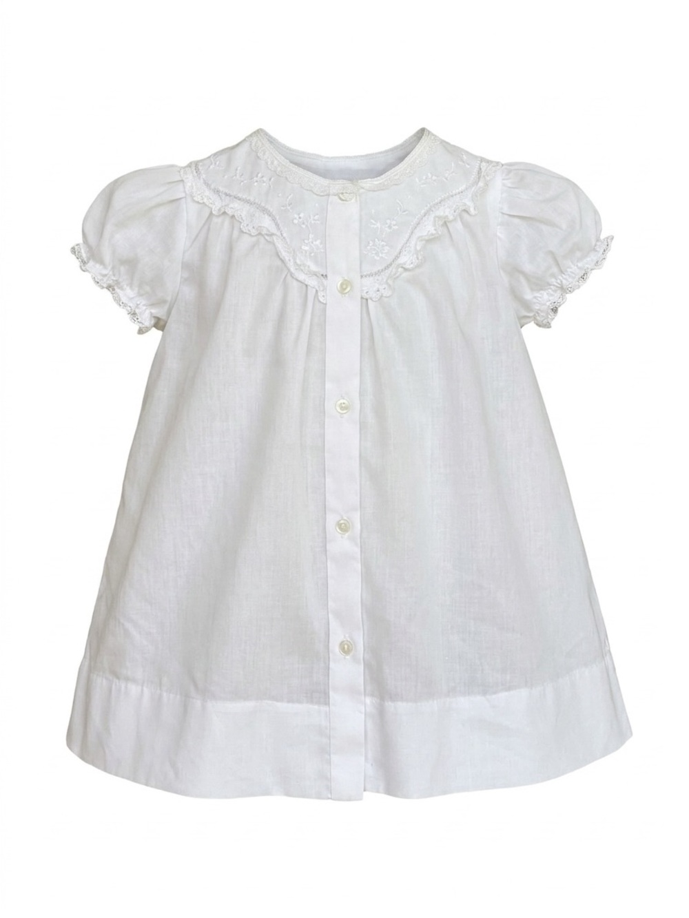 Feltman Bros. Vintage White Embroidered Cotton Long Baby Dress Size 0-3 Mo.